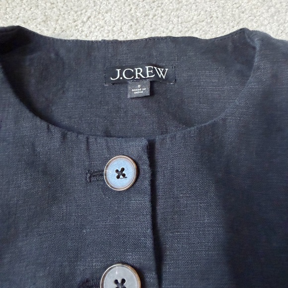 J. Crew Cutaway Vest Top in Linen black, size 0 - Picture 2 of 4